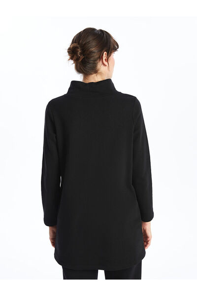 LC Waikiki Black Half Turtleneck Women's Thick Sweatshirt Tunic