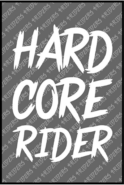 TRİDERS Hard Core Rider Sticker V1  13 cm X 18 cm  BEYAZ