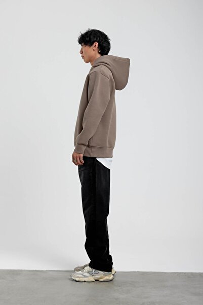 NOMARC Mink Hooded Basic Raised Sweatshirt