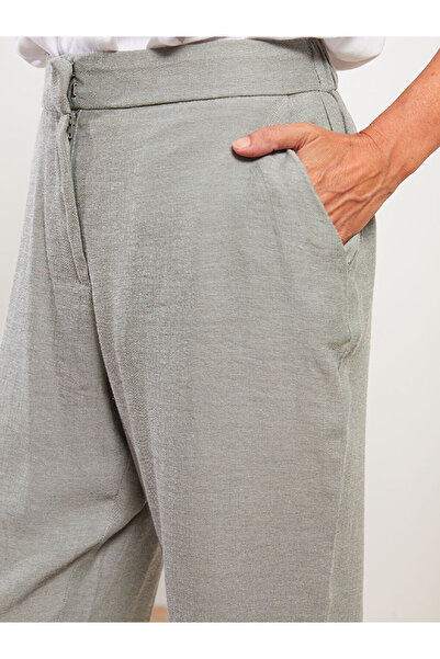 LC Waikiki Női normál szabású egyenes nadrág elasztikus derékkal