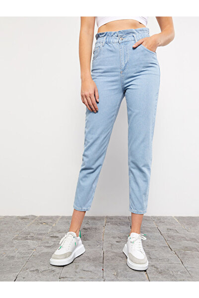 LC Waikiki Blue Women's Mom Fit Straight Jeans