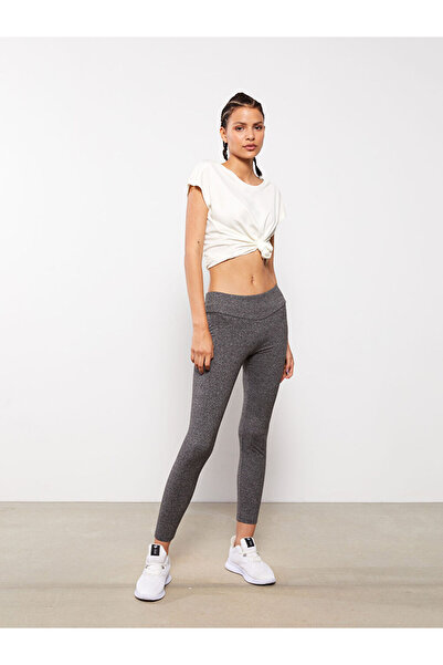 LC Waikiki Anthracite Women's Elastic Waist Plain Sports Leggings