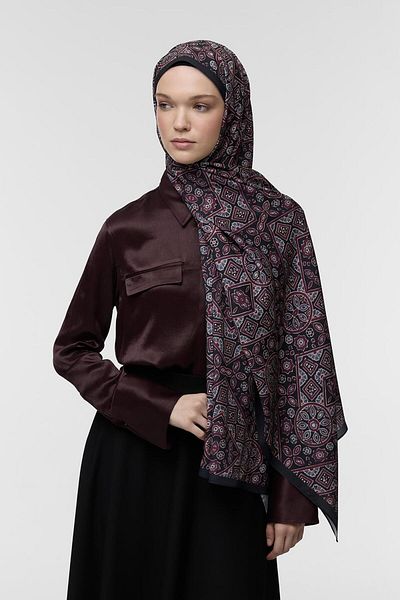 Qef Palm Patterned Daily Print Shawl
