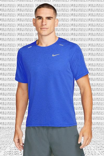 Nike Running Dri Fit Rise 365 Ανδρική μπλούζα με κοντό μανίκι Μπλε ανδρική μπλούζα για τρέξιμο μπλε