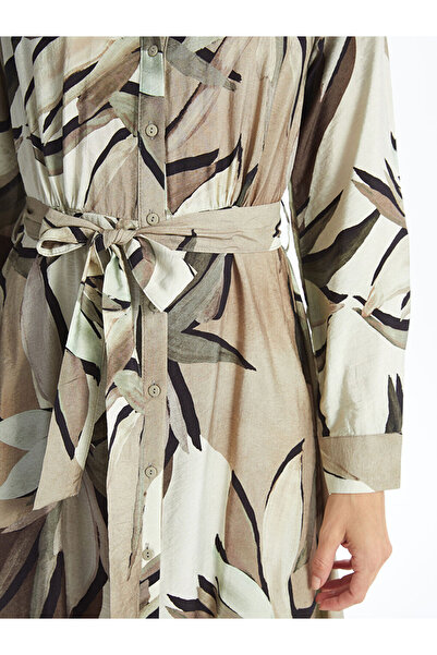 LC Waikiki Mixed Pattern Long Sleeve Women Shirt Dress