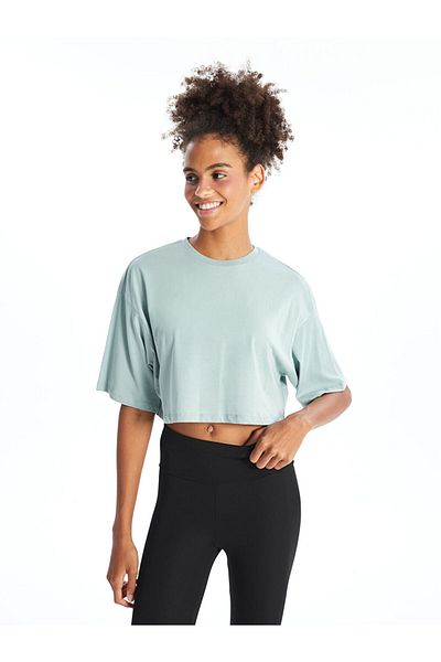 LC Waikiki Oversize Women's T-Shirt - Crew Neck, Straight Cut, Short Sleeve