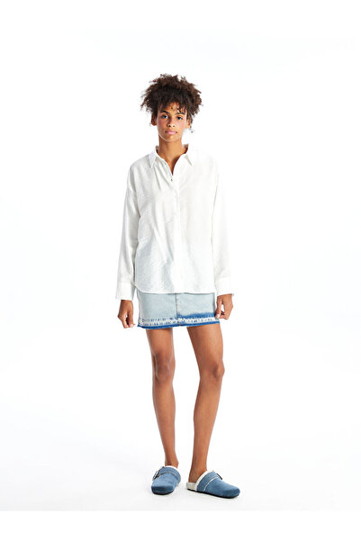 LC Waikiki oversized Γυναικείο πουκάμισο Aerobin - Απλό μακρυμάνικο