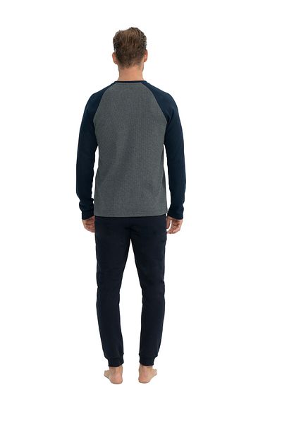 U.S. Polo Assn. ΒΑΣΗ. POLO ASSN. Ανδρικό σετ πιτζάμες με μακρυμάνικο κουμπιά με λαιμόκοψη V