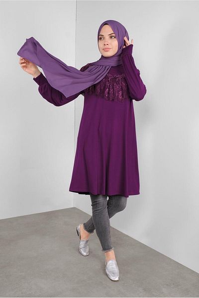 Alvina Lace Tunic with Frill 41213
