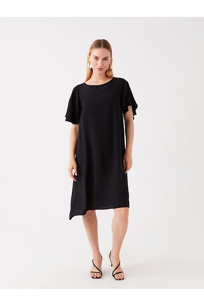 LC Waikiki Women's Dress - Crew Neck, Straight Cut, Short Sleeve