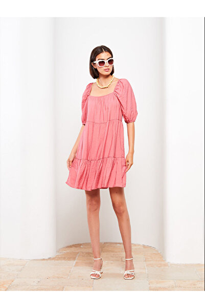 LC Waikiki Γυναικείο Φόρεμα - Τετράγωνη λαιμόκοψη και μασίφ μανίκια με μπαλόνι