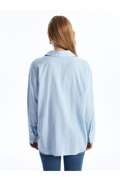 LC Waikiki Düz Uzun Kollu Oversize Kadın Gömlek