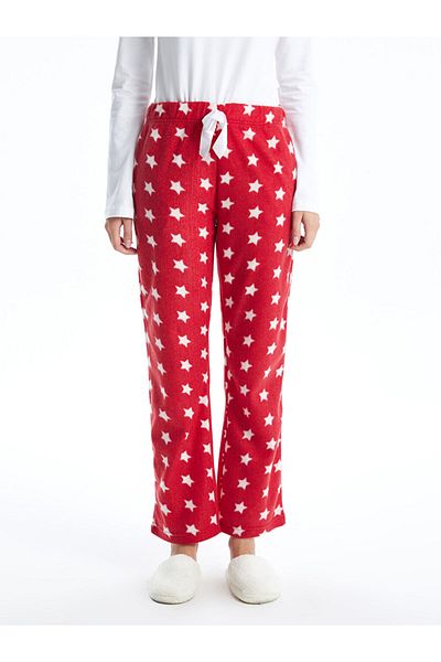 LC Waikiki Women's Fleece Pajama Bottoms with Elastic Waist Printed