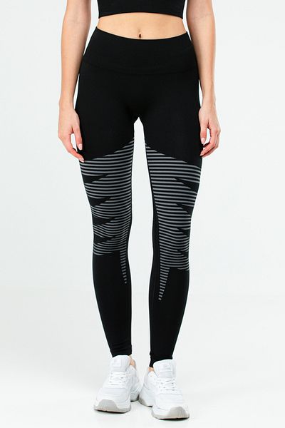 speedlife Colanți negri Slim Fit, fără sudură, pentru femei Ssd0025