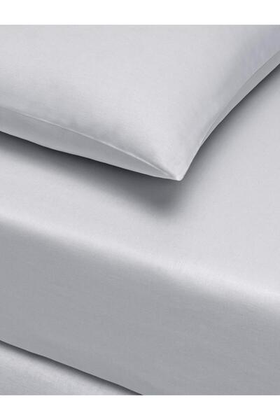 Taç Çarşaf Seti Pamuklu Lastikli 100x200 Tek Kişilik Açık Gri