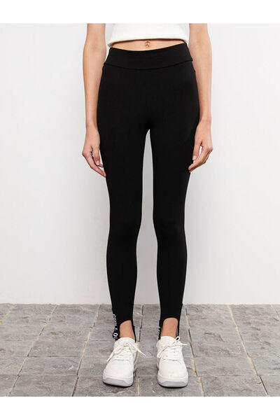 LC Waikiki LCW Vision Siyah Kadın Beli Lastikli Düz Tayt