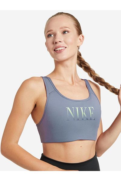 Nike Dynamic Training One Swoosh Dri Fit Γυναικείο Στήριγμα Αθλητικό Επιθεμένο Αθλητικό Μπλουζάκι Μπλε