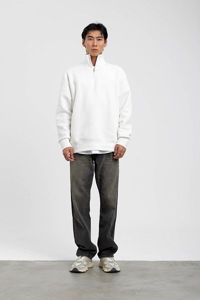 NOMARC Φούτερ με λευκό γιακά με φερμουάρ Basic Hooded