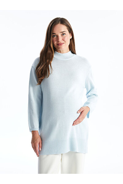 LC Waikiki Dik Yaka Düz Oversize Kadın Triko Tunik