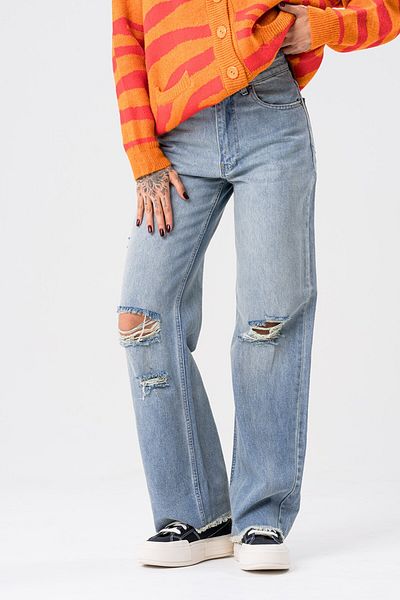 go gang own Pantaloni de damă Holly cu detaliu rupt la genunchi