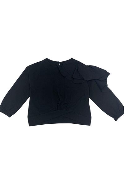 Çikoby Cikoby Black Sweatshirt for Girls - 3-8 Years, Ruffles