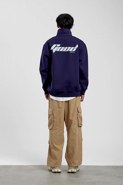 NOMARC Μπλουζάκι με μισό φερμουάρ Navy Blue Good Written
