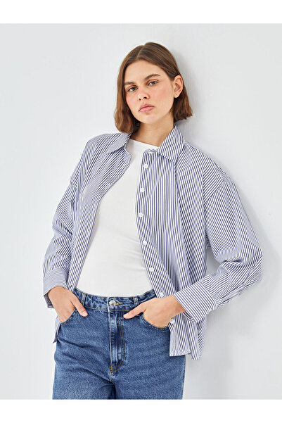 LC Waikiki LCW Çizgili Oversize Kadın Gömlek