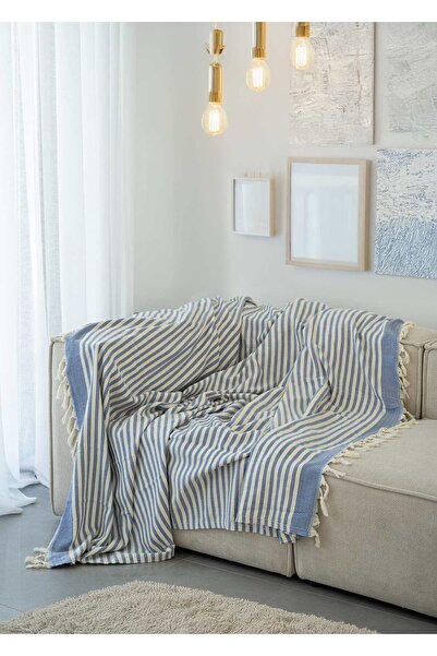 Destiva Home Husă pentru scaun din bumbac cu model Buldan İşi, cu ciucuri - Husă multifuncțională (200x250 cm)