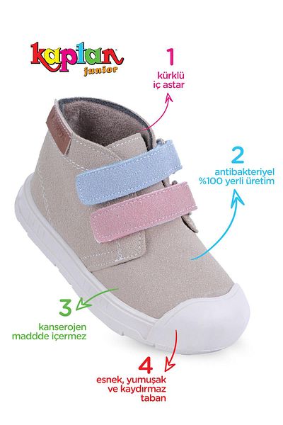 KAPTAN JUNIOR Cizme ortopedice İlkadım pentru fetiță - Talpă anti-alunecare, Bmlk 550