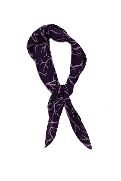 nazipek Pamuklu Geometrik Desen Bandana 50x50cm İnce Fular