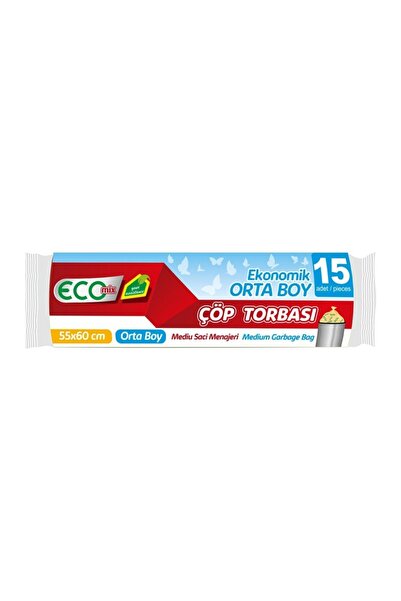 ecomix 55*60 Orta Boy Çöp Poşeti Siyah