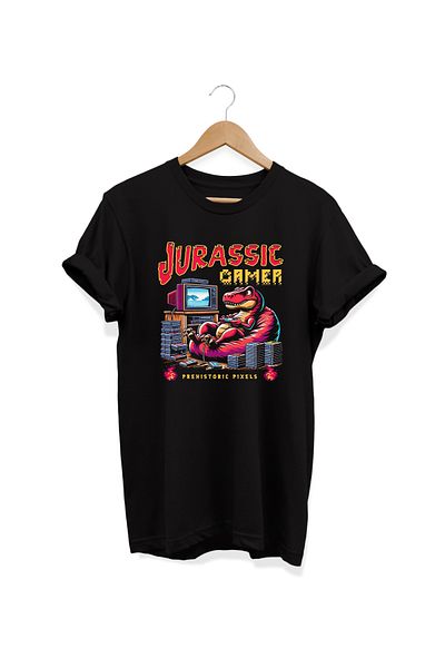 remonz Βαμβακερό μπλουζάκι με στάμπα Jurassic - Crew Neck, Large Size