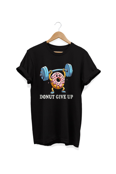remonz , Donut Gym Printed, 100% Cotton, Crew Neck, Regular Size T-Shirt, Basic T-Shirt