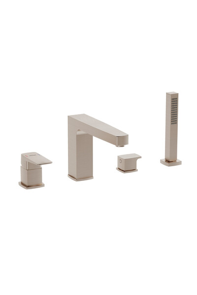 Artema Root Square A4275734 Küvet Bataryası, 4 Delikli, Fırçalı Nikel