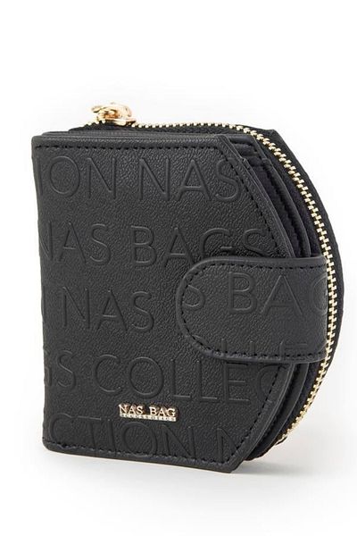 Nas Bag Women's Black Embossed Wallet - Multifunctional