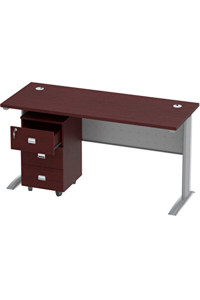 Mahmayi Stazion 1210 Modern Office Desk Apple Cherry with Drawers