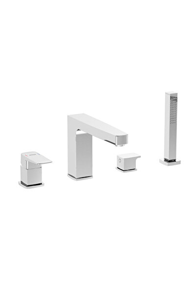 Artema Root Square A42757 Küvet Bataryası, 4 Delikli, Krom