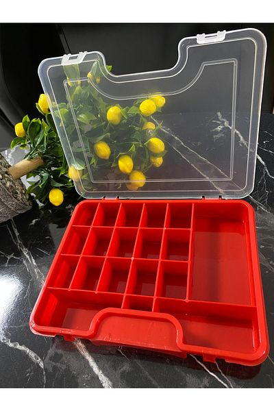 Dr.Yontuç Colorful 18 Compartment Beads, Jewelry Tool, Hobby Organizer Box