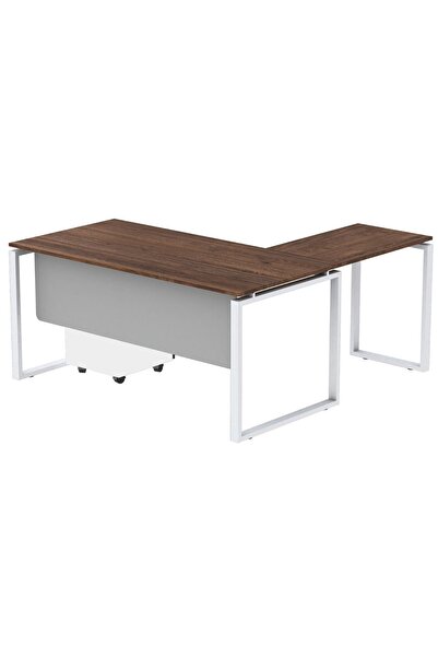 Mahmayi Carre 5114L L-Shaped Modern Workstation Desk with Drawer Truffle Davos Oak Ideal for Home