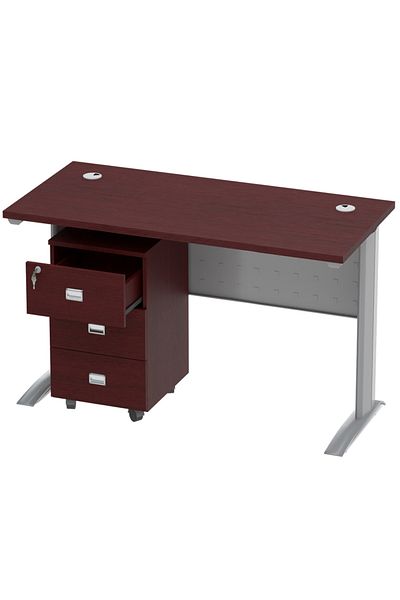 Mahmayi Stazion 1260 Modern Office Desk Apple Cherry with drawers