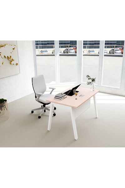 Mahmayi Bentuk 139-12 oak Modern Workstation without drawer