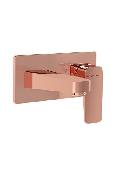 VitrA Artema Root Square A4273829 Ankastre Lavabo Bataryası, Soft Bakır