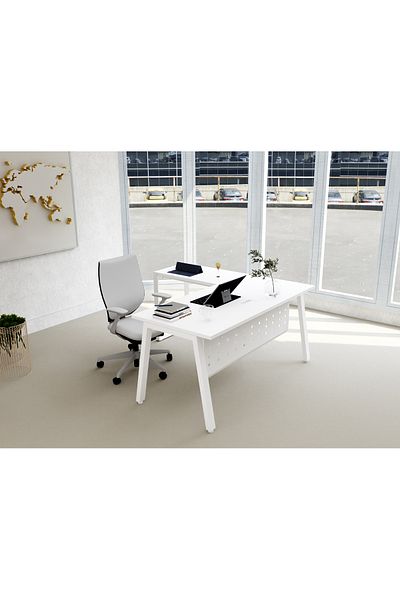 Mahmayi Bentuk 139-18L white Modern Workstation without drawer