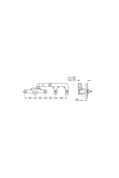 VitrA Istanbul A42847 Concealed Bathroom Faucet, Recessed Group