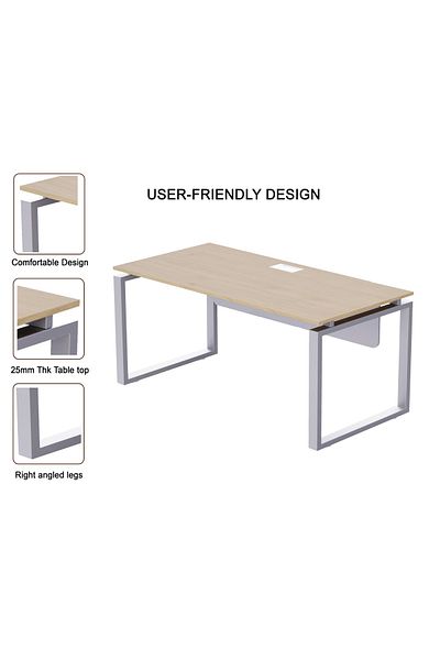 Mahmayi Carre 5116 Modern Workstation without Drawer Computer Desk Natural Davos Oak Ideal for Home
