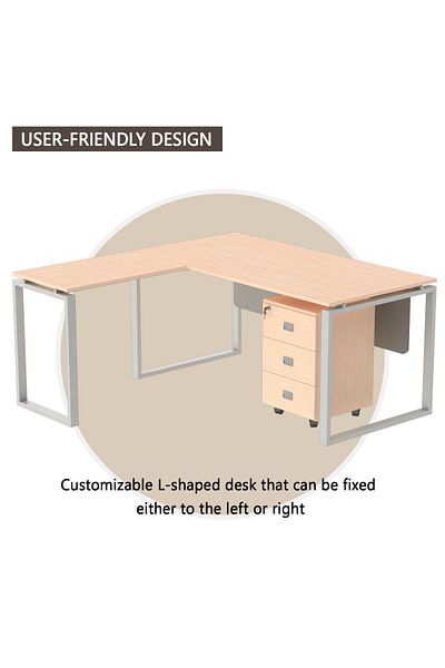 Mahmayi Carre 5114L Oak Modern Workstation