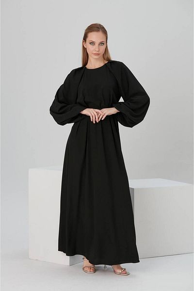 Jupe Balloon Sleeve Belted Dress