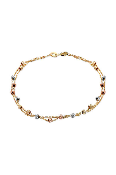 Ariş Çift Sıra Dorika Toplu Altın Bileklik