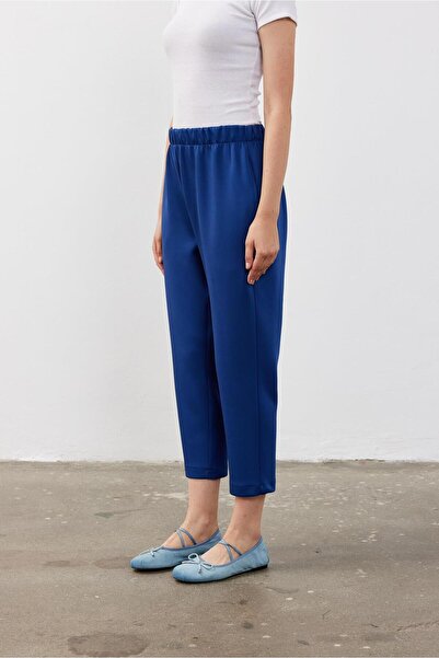Fahhar Navy Blue Scuba Women's Pants