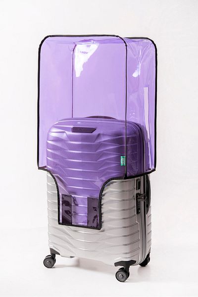 Trink Çanta Transparent Suitcase Cover and Suitcase Cover * Neon Purple Color Pvc *